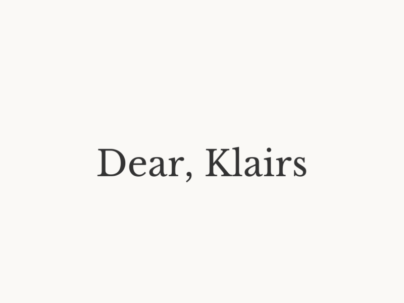 Dear, Klairs