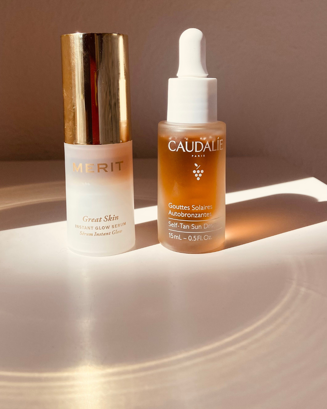 Merit Beauty & Caudalie Self-Tan Drops