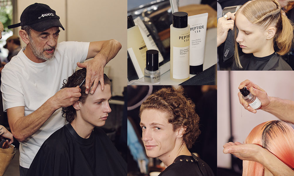 Eugene Souleiman crafts runway-ready looks with COSRX PEPTIDE-132 Hair Bonding Trio backstage at Caroline Hu, Paris Fashion Week