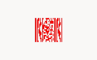 Minimalist red QR code centered on a clean off-white background, representing the Little Red Rabbit digital certificate program.